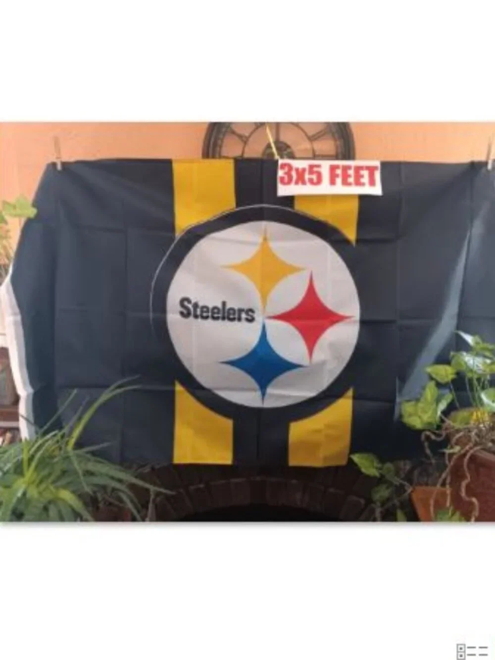 Pittsburgh Steelers Center Logo Stripes NFL 3X5 Feet Flag Banner